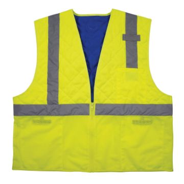 Chill-Its 6668 Class 2 Hi-Vis Safety Cooling Vest, Polymer, X-Large, Lime, Ships in 1-3 Business Day