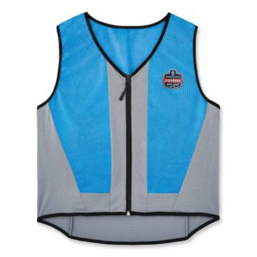 Chill-Its 6667 Wet Evaporative PVA Cooling Vest with Zipper, PVA, 2X-Large, Blue, Ships in 1-3 Busin