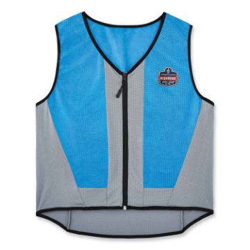 Chill-Its 6667 Wet Evaporative PVA Cooling Vest with Zipper, PVA, Large, Blue, Ships in 1-3 Business