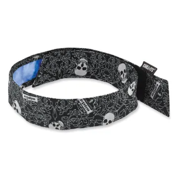 Chill-Its 6705CT Cooling PVA Hook and Loop Bandana Headband, One Size Fits Most, Skulls, Ships in 1-