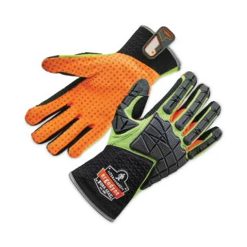 ProFlex 925F(x) Standard Dorsal Impact-Reducing Gloves, Black/Lime, X-Large, Pair, Ships in 1-3 Busi