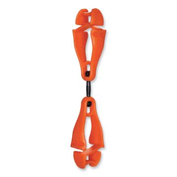 Squids 3420 Dual Clip Swivel Glove Clip Holder, 1 x 0.6 x 5.5, Acetal Copolymer, Orange , Ships in 1