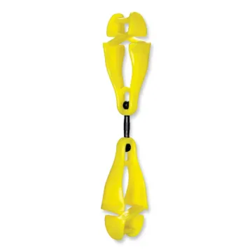 Squids 3420 Dual Clip Swivel Glove Clip Holder, 1 x 0.6 x 5.5, Acetal Copolymer, Lime, Ships in 1-3