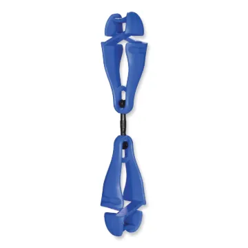 Squids 3420 Dual Clip Swivel Glove Clip Holder, 1 x 0.6 x 5.5, Acetal Copolymer, Blue, Ships in 1-3