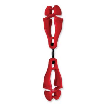 Squids 3420 Dual Clip Swivel Glove Clip Holder, 1 x 0.6 x 5.5, Acetal Copolymer, Red, Ships in 1-3 B