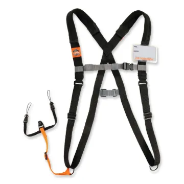 Squids 3138 Padded Barcode Scanner Lanyard Harness, 33" Arm Straps,18.5" Lanyard,Black/Orange/Gray,S
