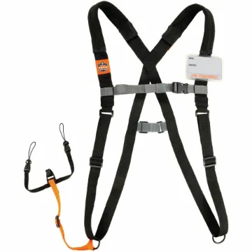 Squids 3138 Padded Barcode Scanner Lanyard Harness, 27" Arm Straps,18.5" Lanyard,Black/Orange/Gray,S