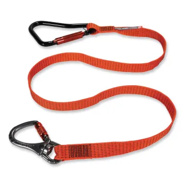Squids 3149 Tool Lanyard with XL + Swivel Carabiners, 80 lb Max Work Capacity, 76", Orange/Black, Sh