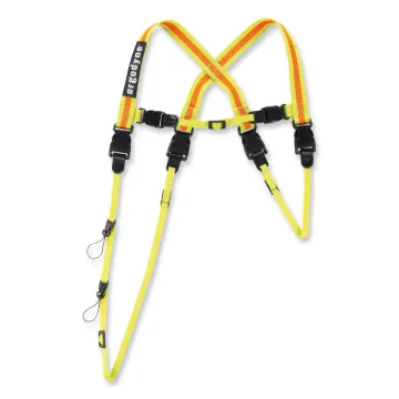 Squids 3132 Barcode Scanner Lanyard Harness, Large: 20" Arm Strap, 43" Lanyard Strap, Hi-Vis Lime, S