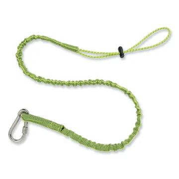 Squids 3101 Lanyard w/Stainless Steel Carabiner+Cinch-Loop, 15 lb Max Work Cap, 42" to 54", Lime, Sh