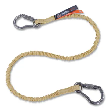 Squids 3121 Burn+CR Aramid Tool Lanyard w/Steel Carabiners, 10lb Max Work Cap, 38" to 48", Yellow, S