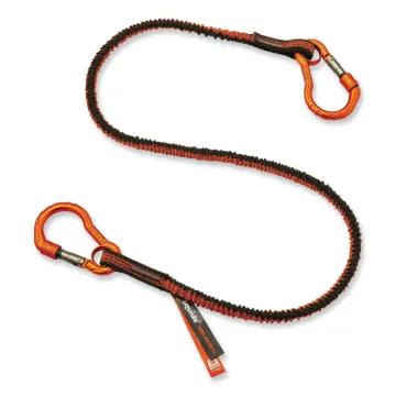 Squids 3110F(x) Tool Lanyard w/Aluminum Carabiners, 10lb Max Work Capacity, 38" to 48",Orange/Gray,S