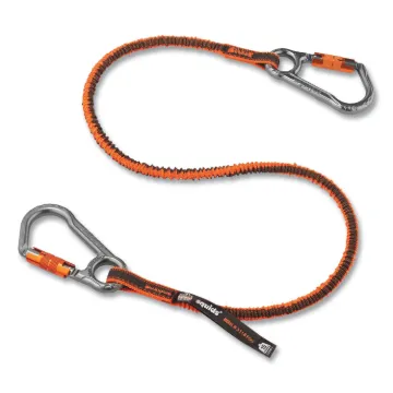 Squids 3118F(x) Tool Lanyards w/Lock Aluminum Carabiners, 15 lb Work Cap, 38" to 48", Orange/Gray,Sh