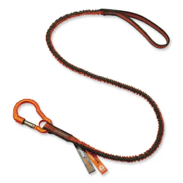 Squids 3100F(x) Tool Lanyard w/Aluminum Carabiner+Loop, 10 lb Max Work Cap, 38" to 48",Orange/Gray,S