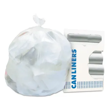 High-Density Waste Can Liners, 45 gal, 16 microns, 40" x 48", Natural, 250/Carton