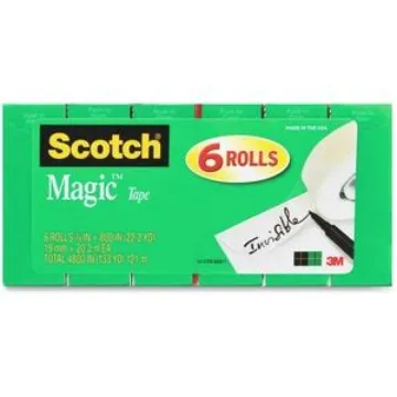 Magic Tape Refill, 1" Core, 0.75" x 22.2 yds, Clear, 6/Pack