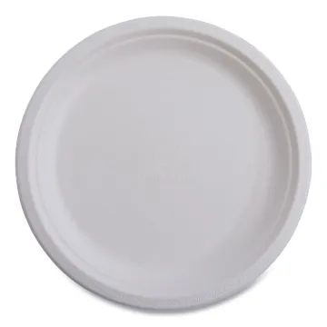 Vanguard Renewable and Compostable Sugarcane Plates, 6" dia, White, 1,000/Carton
