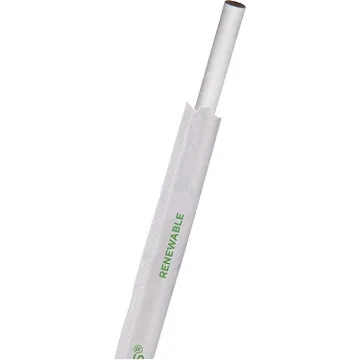 Jumbo Wrapped Paper Straw, 7.75", 6 mm Diameter, White, 3,000/Carton