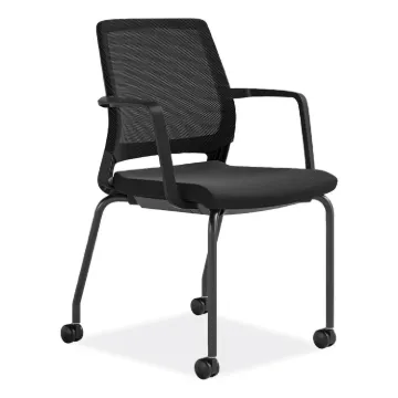 Medina Guest Chair, Supports Up to 275 lb, 18" Seat Height, Black Seat/Back/Base, Ships in 1-3 Busin