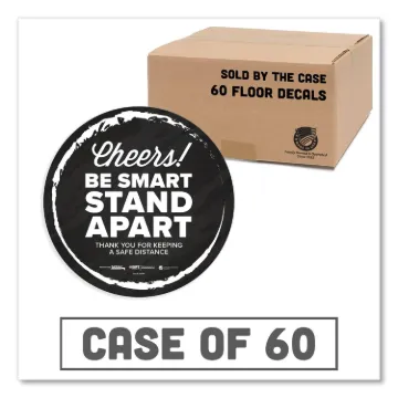 BeSafe Messaging Floor Decals, Cheers;Be Smart Stand Apart;Thank You for Keeping A Safe Distance, 12