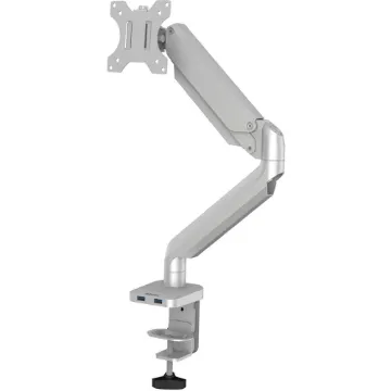 Platinum Series Single Monitor Arm, For 27" Monitors, 360 deg Rotation, 45 deg Tilt, 180 deg Pan, Si