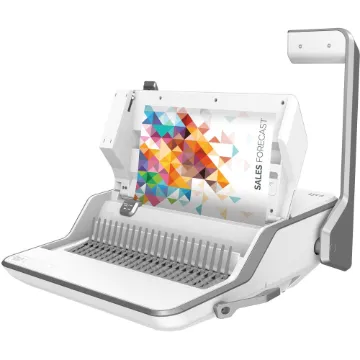 Lyra 3-in-1 Binding Center, 300 Sheets, 16.63 x 15.62 x 6.03, White/Gray