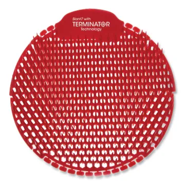 Slant7 with Terminator Urinal Screen, Evergreen Scent, Red, 30/Carton