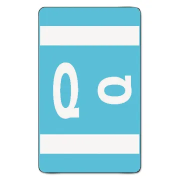 AlphaZ Color-Coded Second Letter Alphabetical Labels, Q, 1 x 1.63, Light Blue, 10/Sheet, 10 Sheets/P