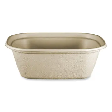 Fiber Containers, 48 oz, 8.7 x 6.5 x 3.1, Natural, Paper, 400/Carton