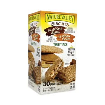 Biscuits, Cinnamon with Almond Butter/Honey with Peanut Butter, 1.35 oz Pouch, 30/Carton, Ships in 1