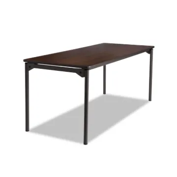 Maxx Legroom Wood Folding Table, Rectangular Top, 72w x 30d x 29.5h, Walnut/Charcoal