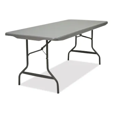 IndestrucTable Commercial Folding Table, Rectangular, 72" x 30" x 29", Charcoal Top, Charcoal Base/L
