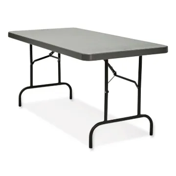 IndestrucTable Commercial Folding Table, Rectangular, 60" x 30" x 29", Charcoal Top, Charcoal Base/L