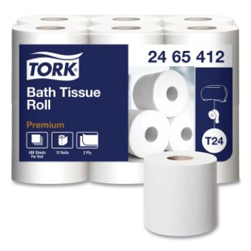 Premium Poly-Pack Bath Tissue, Septic Safe, 2-Ply, White, 400 Sheets/Roll, 12 Rolls/Pack, 4 Packs/Ca