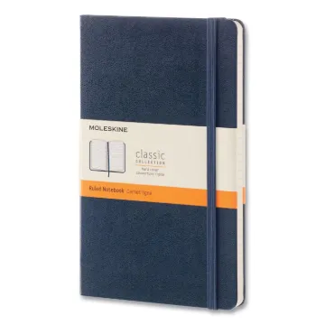 Classic Collection Hard Cover Notebook, 1-Subject, Dotted Rule, Sapphire Blue Cover, (240) 8.25 x 5