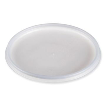 Plastic Lids for Foam Cups, Bowls and Containers, Vented, Fits 12-60 oz, Translucent, 100/Pack, 10 P