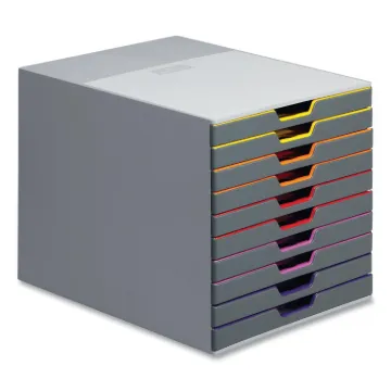 VARICOLOR Stackable Plastic Drawer Box, 10 Drawers, Letter to Folio Size Files, 11.5" x 14" x 11", G