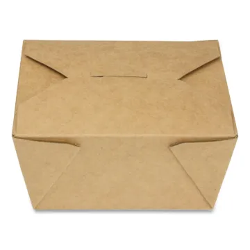 Reclosable Kraft Take-Out Box, 30 oz, Paper, 450/Carton