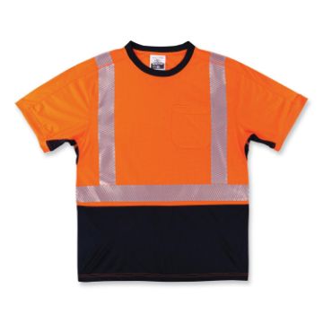 GloWear 8283BK Class 2 Lightweight Performance Hi-Vis T-Shirt, Polyester, 5X-Large, Orange, Ships in