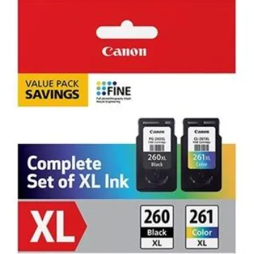 3706C005 (CL-261XL/PG-260XL) High-Yield Ink, Black/Color