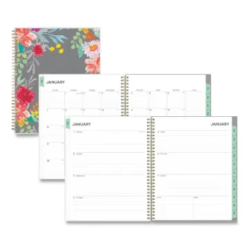 Sophie Frosted Weekly/Monthly Planner, Sophie Floral Artwork, 11 x 8.5, Multicolor Cover, 12-Month (