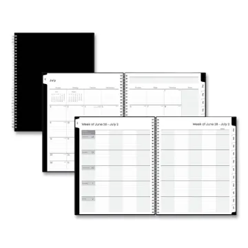 Teacher's Weekly/Monthly Lesson Planner, One Week per Two-Page Spread (Nine Classes), 11 x 8.5, Blac