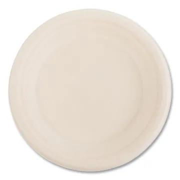 Bagasse PFAS-Free Dinnerware, Plate, 6" dia, White, 1,000/Carton
