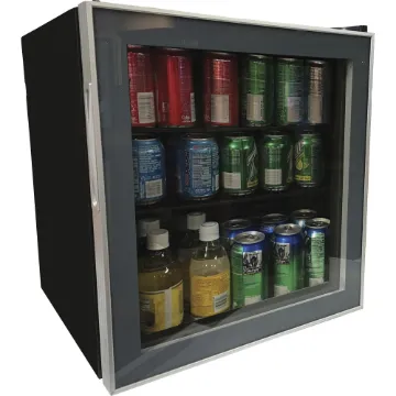 1.6 Cu. Ft. Refrigerator/Beverage Cooler, 18.25 x 17.25 x 20, Black/Platinum Trim Glass Door
