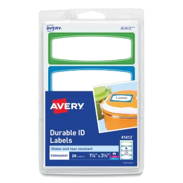 Avery Kids Handwritten Identification Labels, 3.5 x 1.25, Assorted Border Colors, 4 Labels/Sheet, 5