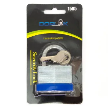 1-1/4" (30mm) Standard Shackle Laminated Padlock, Brass Cylinder with 2 Keys
