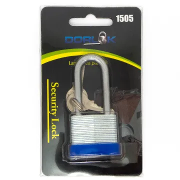 1-3/4" (45mm) Long Shackle Laminated Padlock, Brass Cylinder with 2 Keys