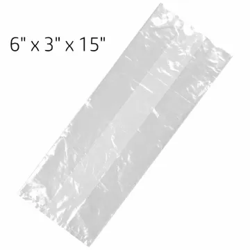 6" x 3" x 15" Clear Poly Bags, 1000/Case