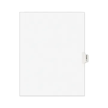 Avery-Style Preprinted Legal Side Tab Divider, Exhibit F, Letter, White, 25/Pack, (1376)