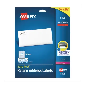 Easy Peel White Address Labels w/ Sure Feed Technology, Laser Printers, 0.66 x 1.75, White, 60/Sheet
